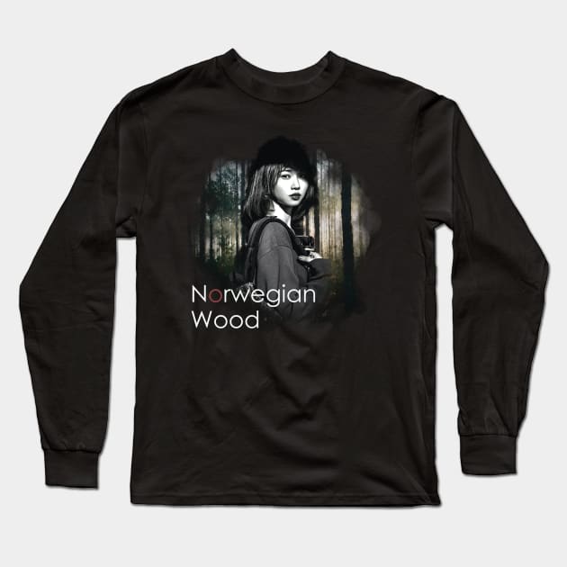 Asian Girl Norwegian Wood Haruki Murakami Long Sleeve T-Shirt by BleizerShtorn